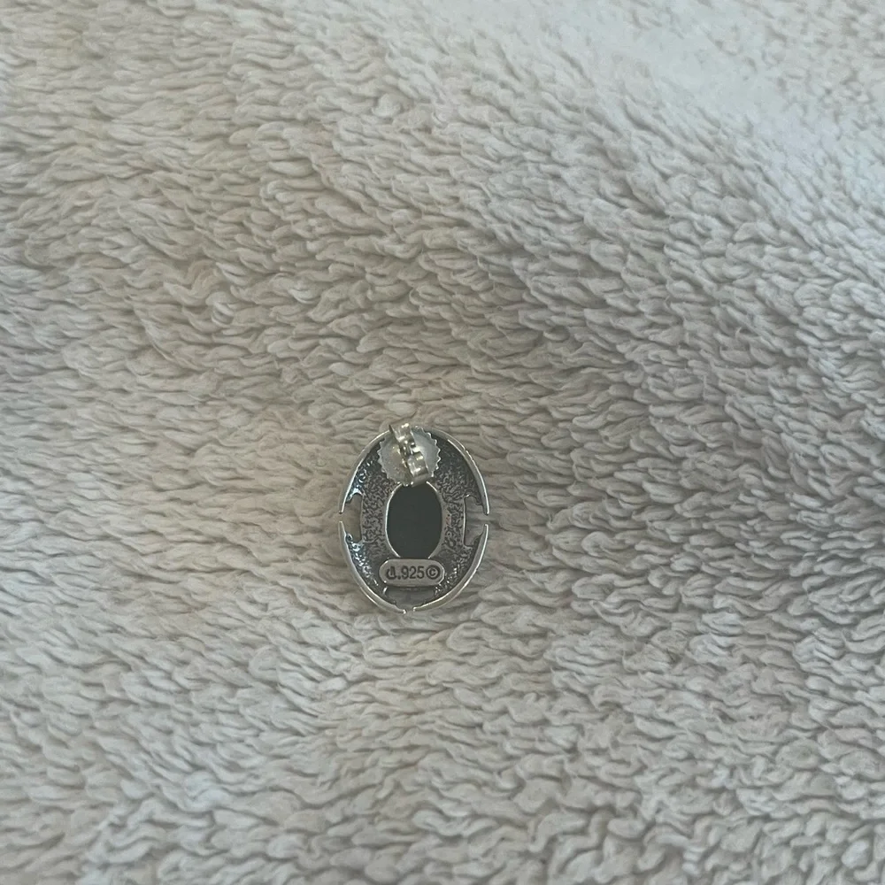 Sterling silver intarsia earrings - Picture 2 of 2